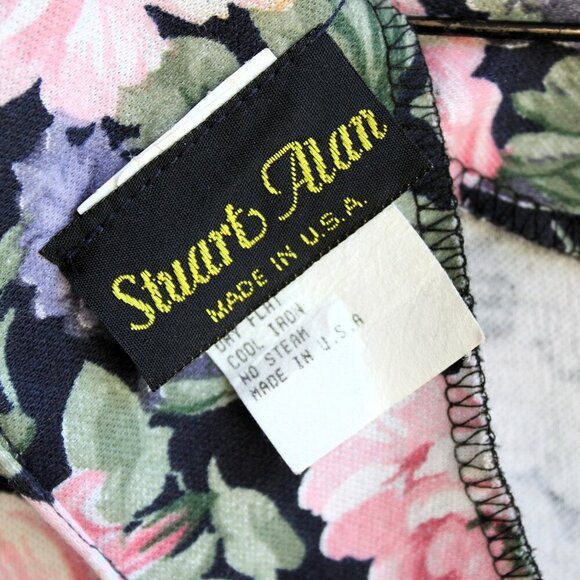 Vintage Stuart Alan Dress Women's Size 10 Floral Long Sleeve - Picture 9 of 10